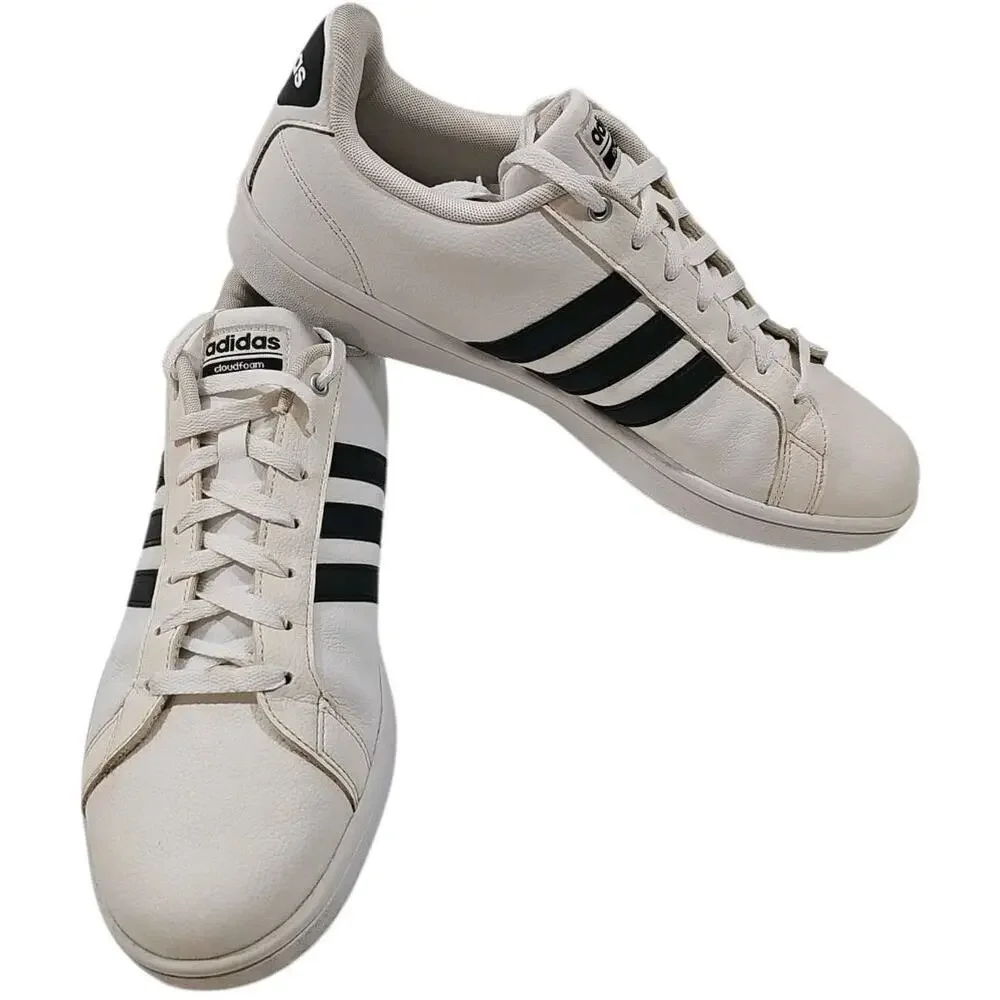 Adidas ~Men's Size 12~ Cloudfoam Neo White Black - AW4294-